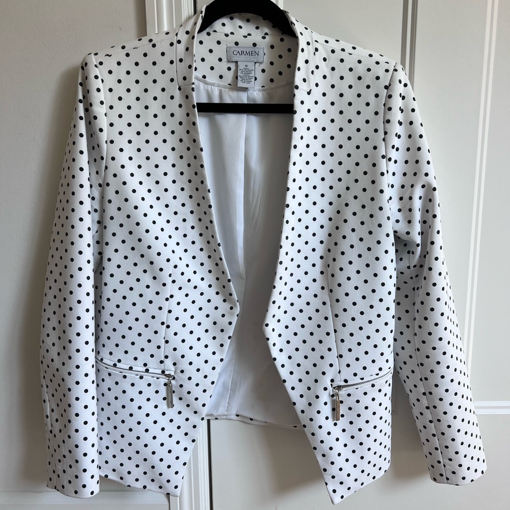 Carmen White Polka Dot Women's Blazer